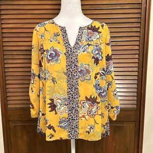 DR2 Loose Fit 3/4 Sleeve Boho Style Blouse Size S